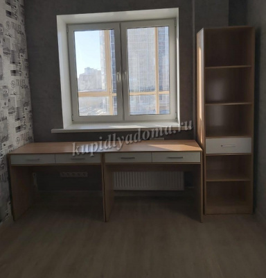 Стол письменный Стелс 100 2 ящика (Дуб сонома/Белый)