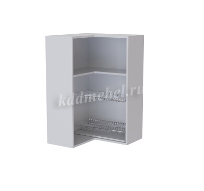 Шкаф верхний угловой сушка высокий ВУСП2 кухня Марбл (Белый/Мята софт)