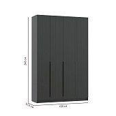 Шкаф для одежды 4-х дв. Брандо 67.09 (h 2480) (Диамант серый/Графит МДФ)