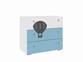 Комод Сити 332.04 (Белый/Графит софт/Голубой)