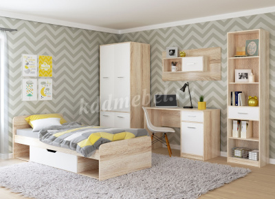 Стол письменный Стелс 100 2 ящика (Дуб сонома/Белый)