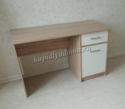 Стол письменный Стелс 120 1 дверка 1 ящик (Дуб сонома/Белый)