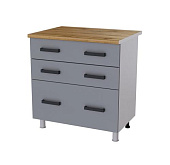 Шкаф нижний глубокий с 3 ящиками Г8РГ3 кухня Марбл без столешницы (Белый/Мята софт) 