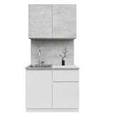 Кухня Лето 1,0 (Белый/Цемент светлый)