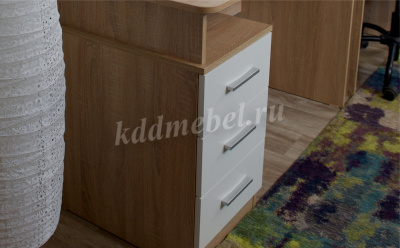 Стол письменный Гарвард 120 3 ящика (Дуб сонома/Белый)