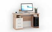 Стол письменный Гарвард 130 3 ящика (Дуб сонома/Белый)