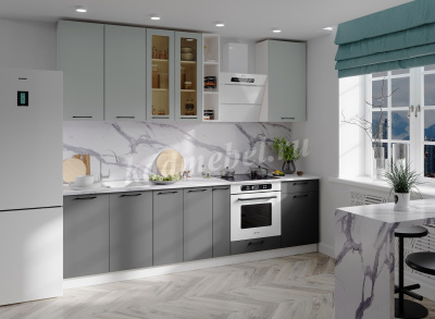 Шкаф верхний угловой сушка высокий ВУСП2 кухня Марбл (Белый/Мята софт)