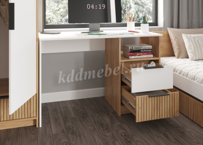 Стол письменный Ивис СП-001 (Дуб Крафт золотой/Белый)