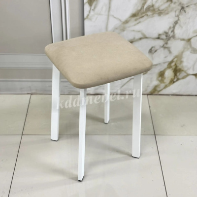 Табурет Френк (Бежевый велюр/Белый)