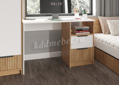 Стол письменный Ивис СП-001 (Дуб Крафт золотой/Белый)