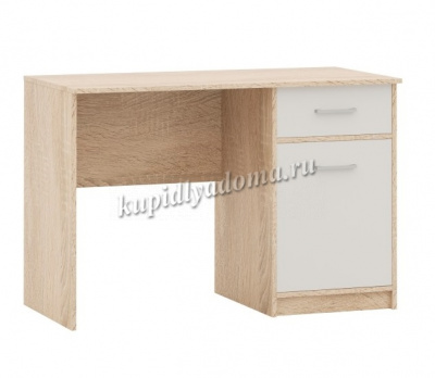 Стол письменный Стелс 110 1 дверка 1 ящик (Дуб сонома/Белый) 