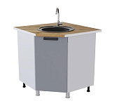 Шкаф нижний мойка УМ кухня Марбл без столешницы (Белый/Мята софт)