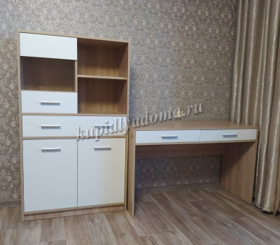 Стол письменный Стелс 100 2 ящика (Дуб сонома/Белый)